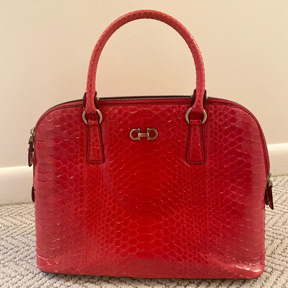 COPY - Salvatore Ferragamo top handle python purse